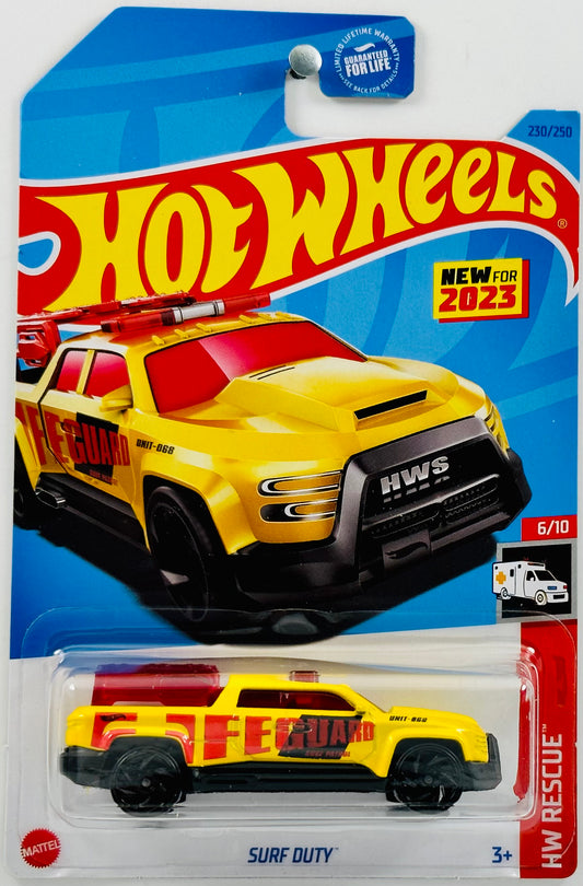 Hot Wheels 2023 - Collector # 230/250 - HW Rescue 06/10 - New Models - Surf Duty - Yellow - USA