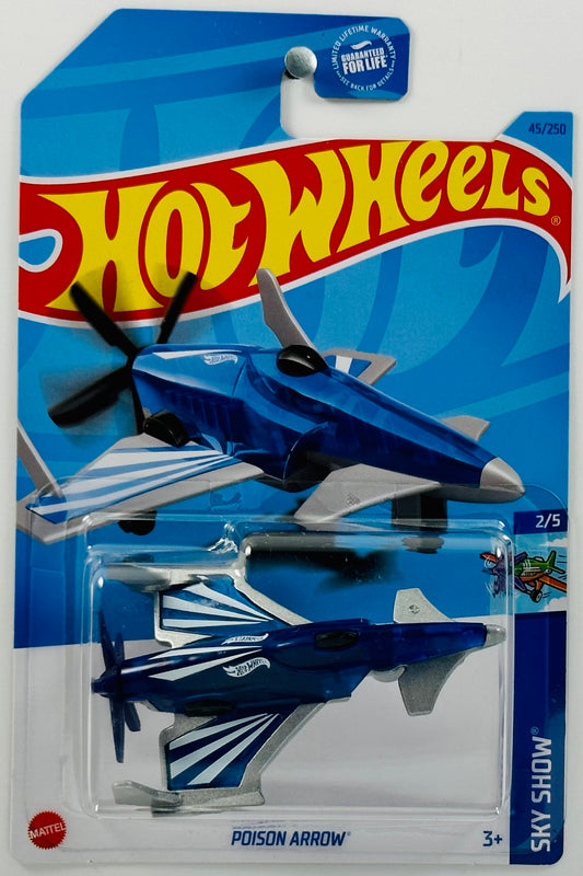 Hot Wheels 2023 - Collector # 045/250 - Sky Show 02/05 - Poison Arrow - Translucent Blue - USA