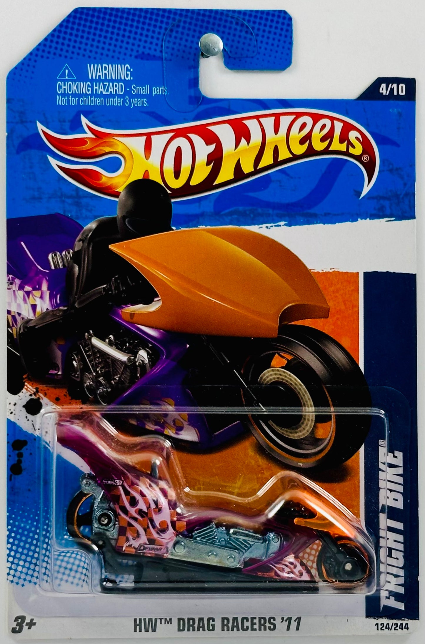 Hot Wheels 2011 - Collector # 124/244 - HW Drag Racers 04/10 - Fright Bike - Transparent Purple - USA