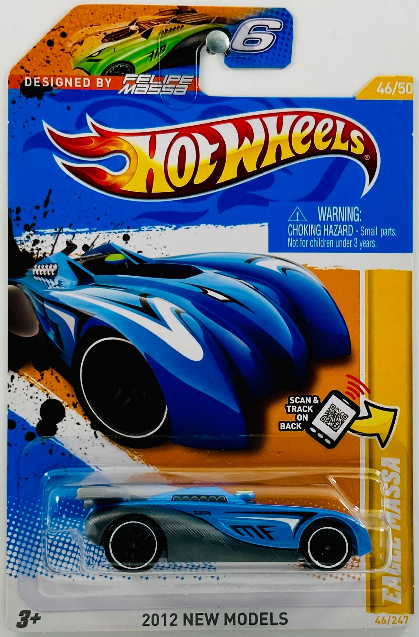 Hot Wheels 2012 - Collector # 046/247 - New Models 46/50 - Eagle Massa - Metalflake Blue - Designed by Felipe Massa - USA