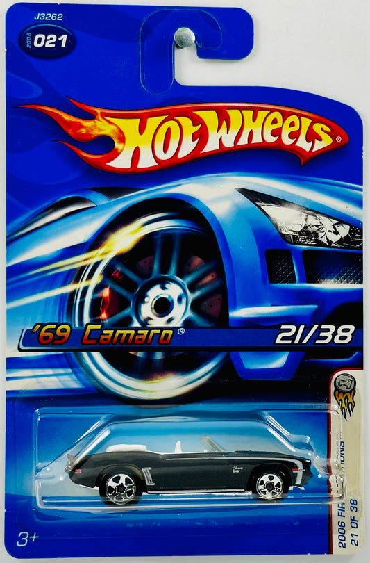 Hot Wheels 2006 - Collector # 021/223 - First Editions 21/38 - '69 Camaro - Metalflake Black - USA