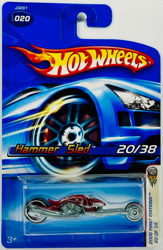 Hot Wheels 2006 - Collector # 020/223 - First Editions 20/38 - Hammer Sled - Metalflake Red - USA