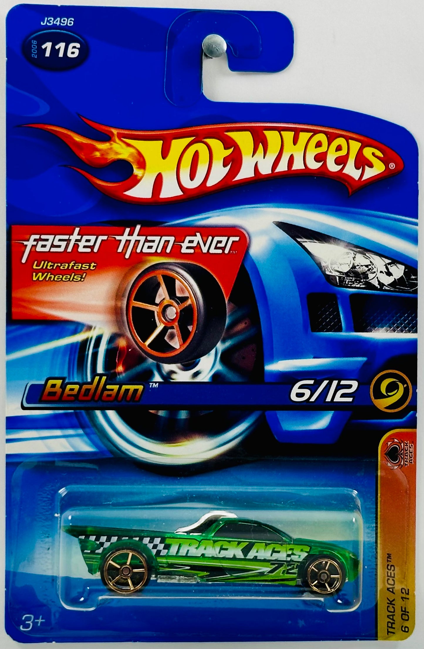 Hot Wheels 2006 - Collector # 116/223 - Track Aces 06/12 - Bedlam - Clear Green - Faster Than Ever - USA