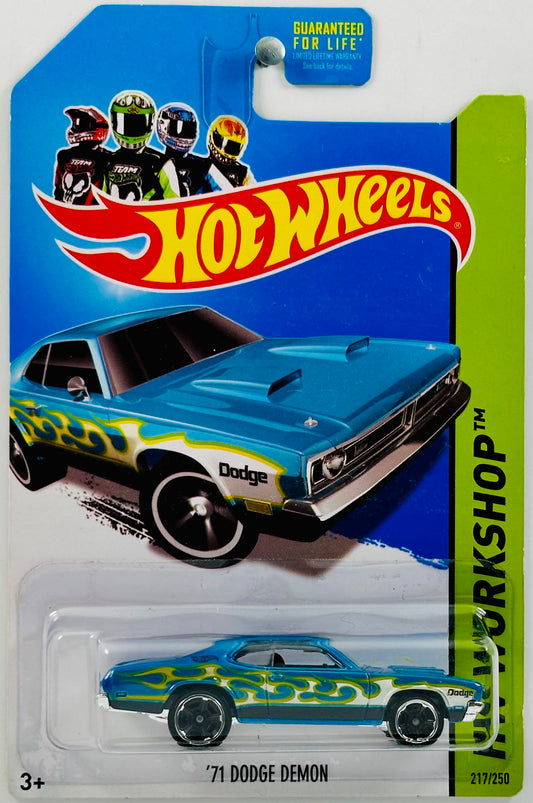 Hot Wheels 2013 - Collector # 217/250 - HW Workshop / Heat Fleet - '71 Dodge Demon - Metalflake Blue - USA