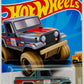 Hot Wheels 2023 - Collector # 233/250 - Baja Blazers 08/10 - Jeep Scrambler - Metalflake Gray - '083' / Orange & Red Stripes - BAJA5 Wheels - USA Card