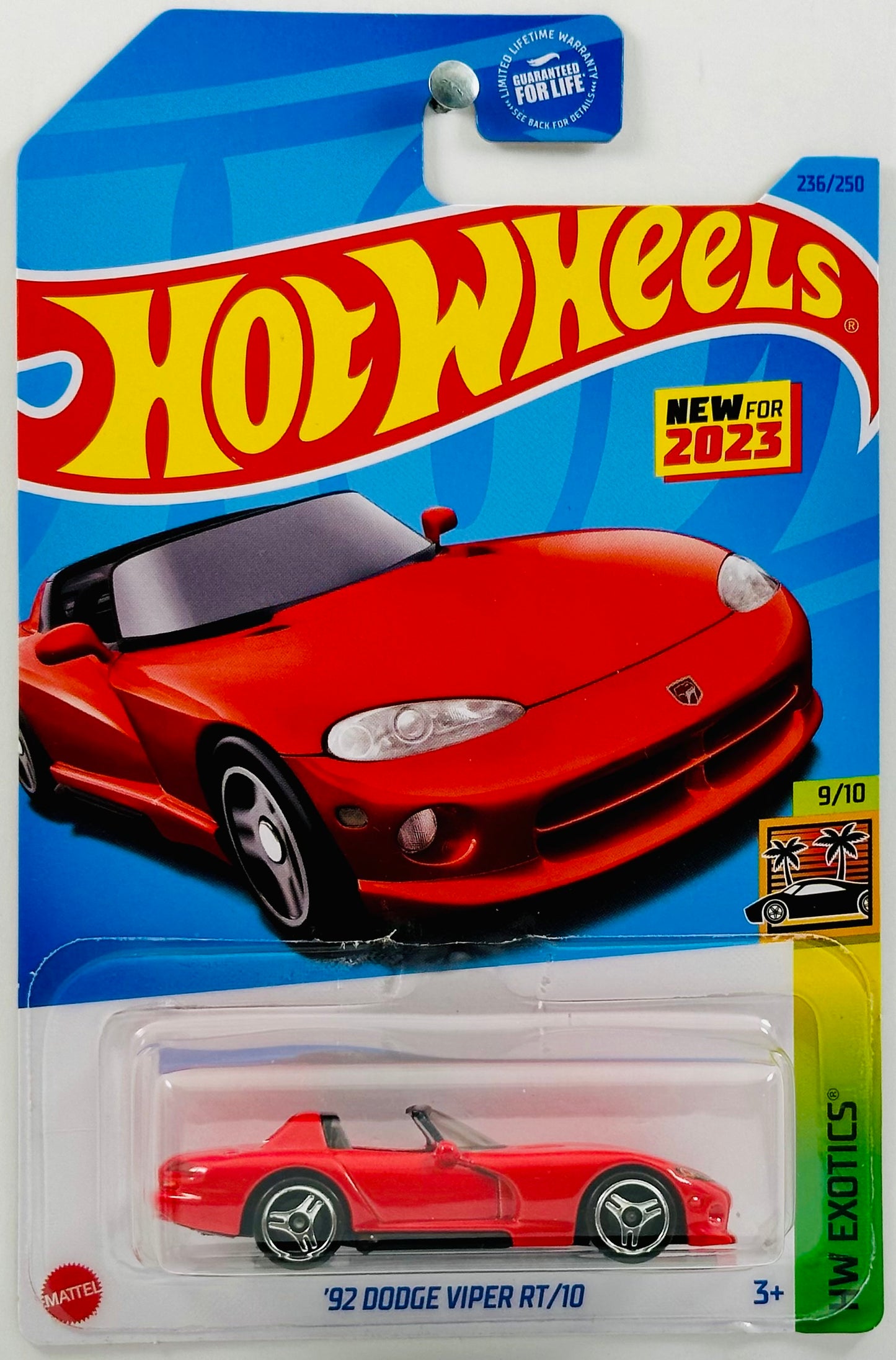 Hot Wheels 2023 - Collector # 236/250 - HW Exotics 09/10 - New Models - '92 Dodge Viper RT/10 - Viper Red - USA