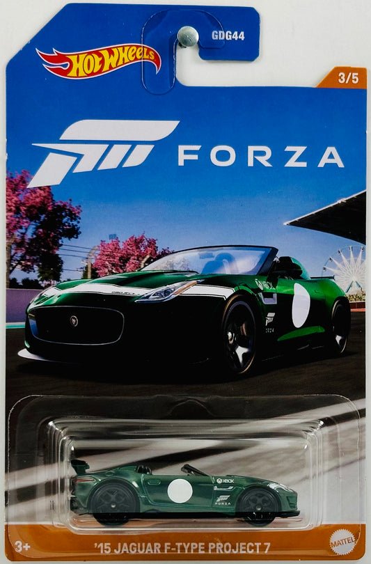 Hot Wheels 2023 - Forza 03/05 - '15 Jaguar F-Type Project 7 - British Racing Green - Walmart Exclusive