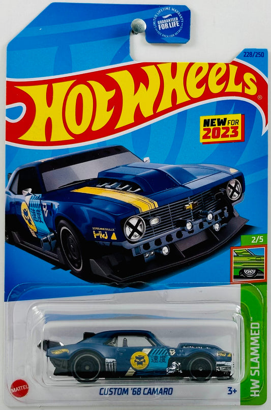 Hot Wheels 2023 - Collector # 228/250 - HW Slammed 02/05 - New Models - Custom '68 Camaro - Matte Navy Blue - USA