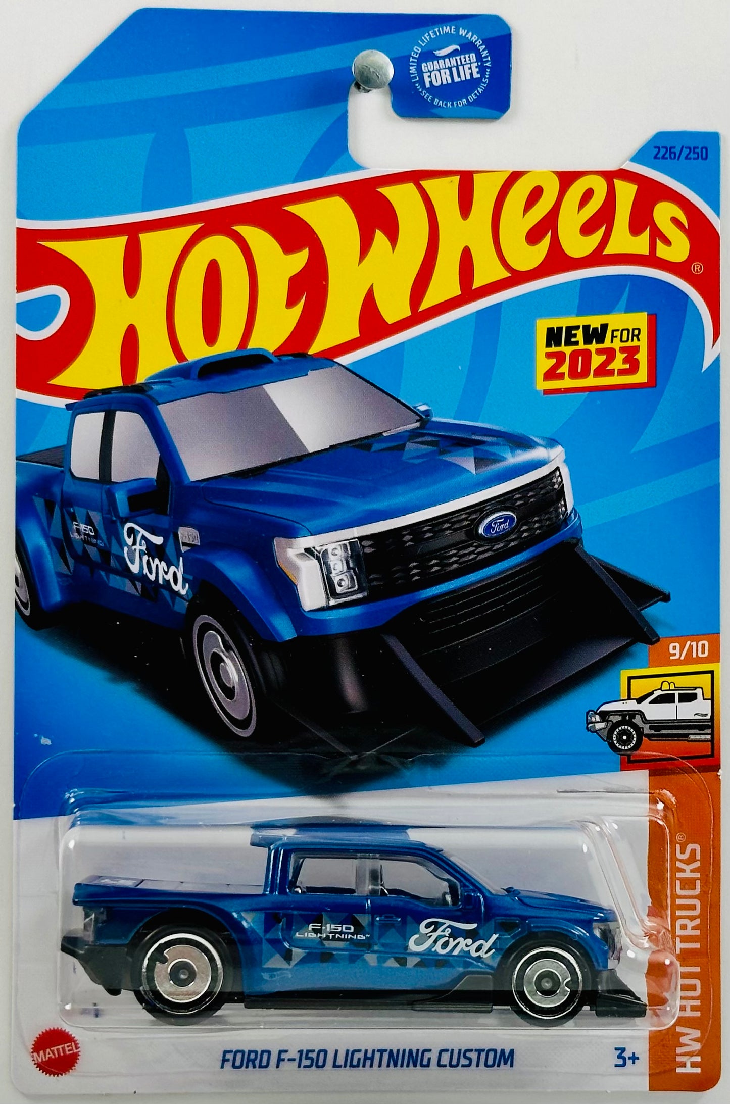 Hot Wheels 2023 - Collector # 226/250 - HW Hot Trucks 09/10 - New Models - Ford F-150 Lightning Custom - Blue - USA