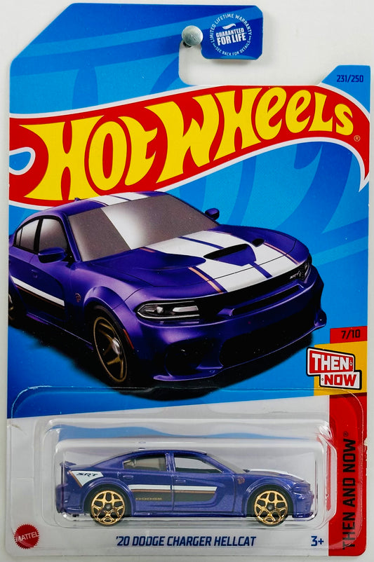 Hot Wheels 2023 - Collector # 231/250 - Then And Now 07/10 - '20 Dodge Charger Hellcat - Metalflake Purple - USA