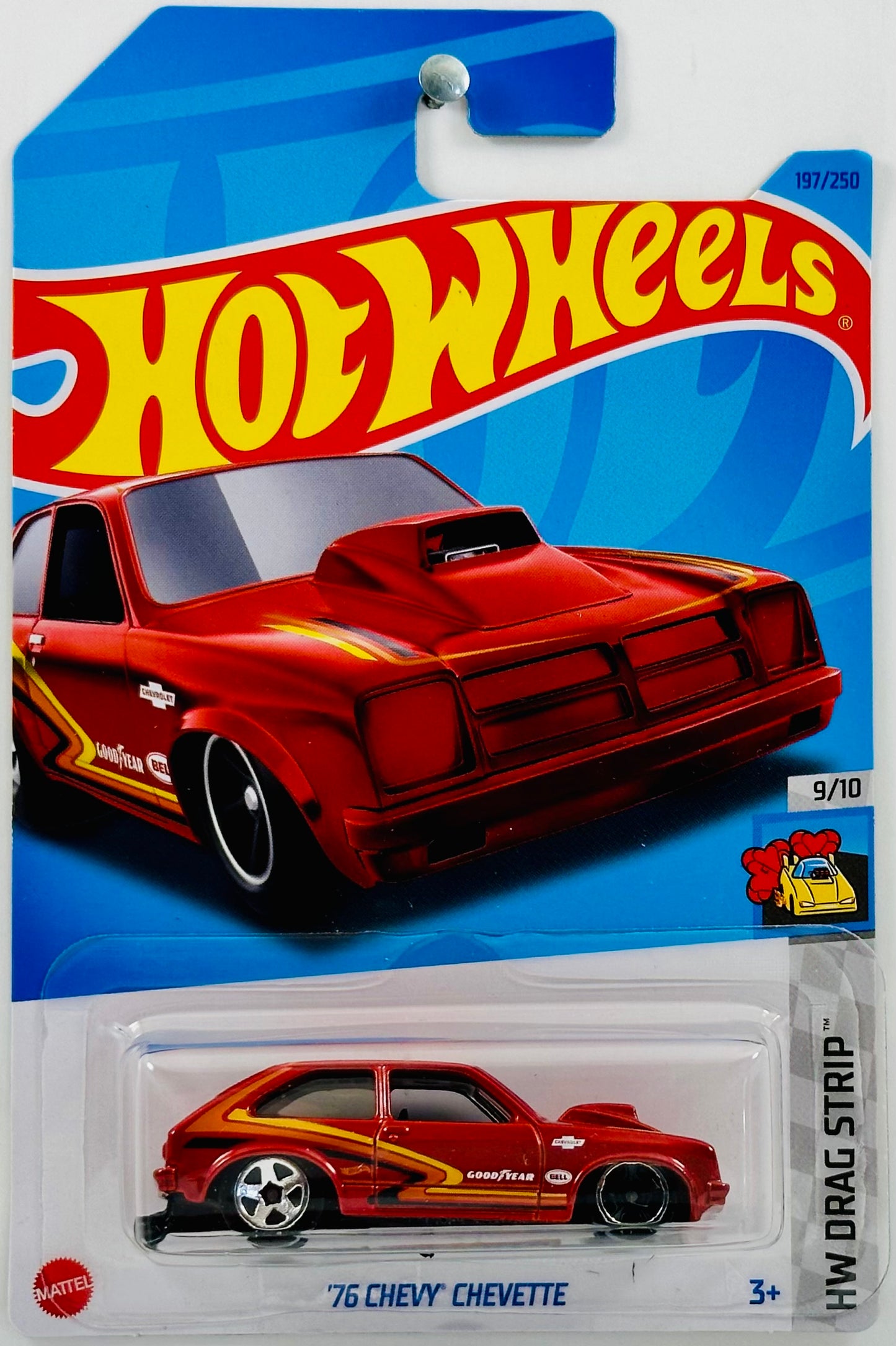 Hot Wheels 2023 - Collector # 197/250 - HW Drag Strip 09/10 - '76 Chevy Chevette - Metalflake Red - IC