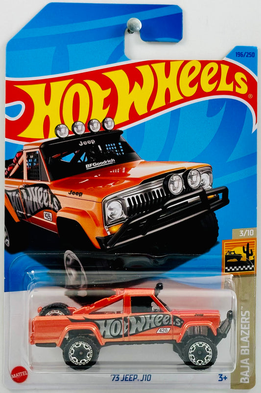 Hot Wheels 2023 - Collector # 196/250 - Baja Blazers 03/10 - '73 Jeep J10 - Metalflake Orange - IC