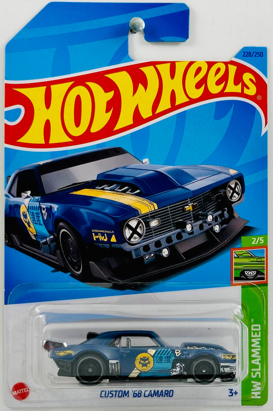 Hot Wheels 2023 - Collector # 228/250 - HW Slammed 02/05 - Custom '68 Camaro - Matte Navy Blue - IC