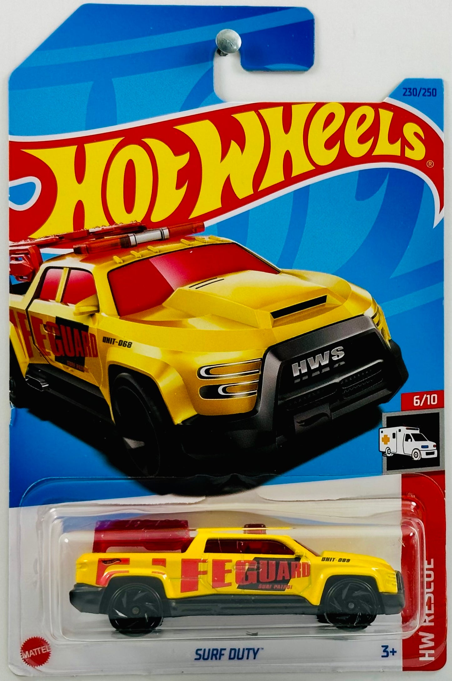 Hot Wheels 2023 - Collector # 230/250 - HW Rescue 06/10 - New Models - Surf Duty - Yellow - IC