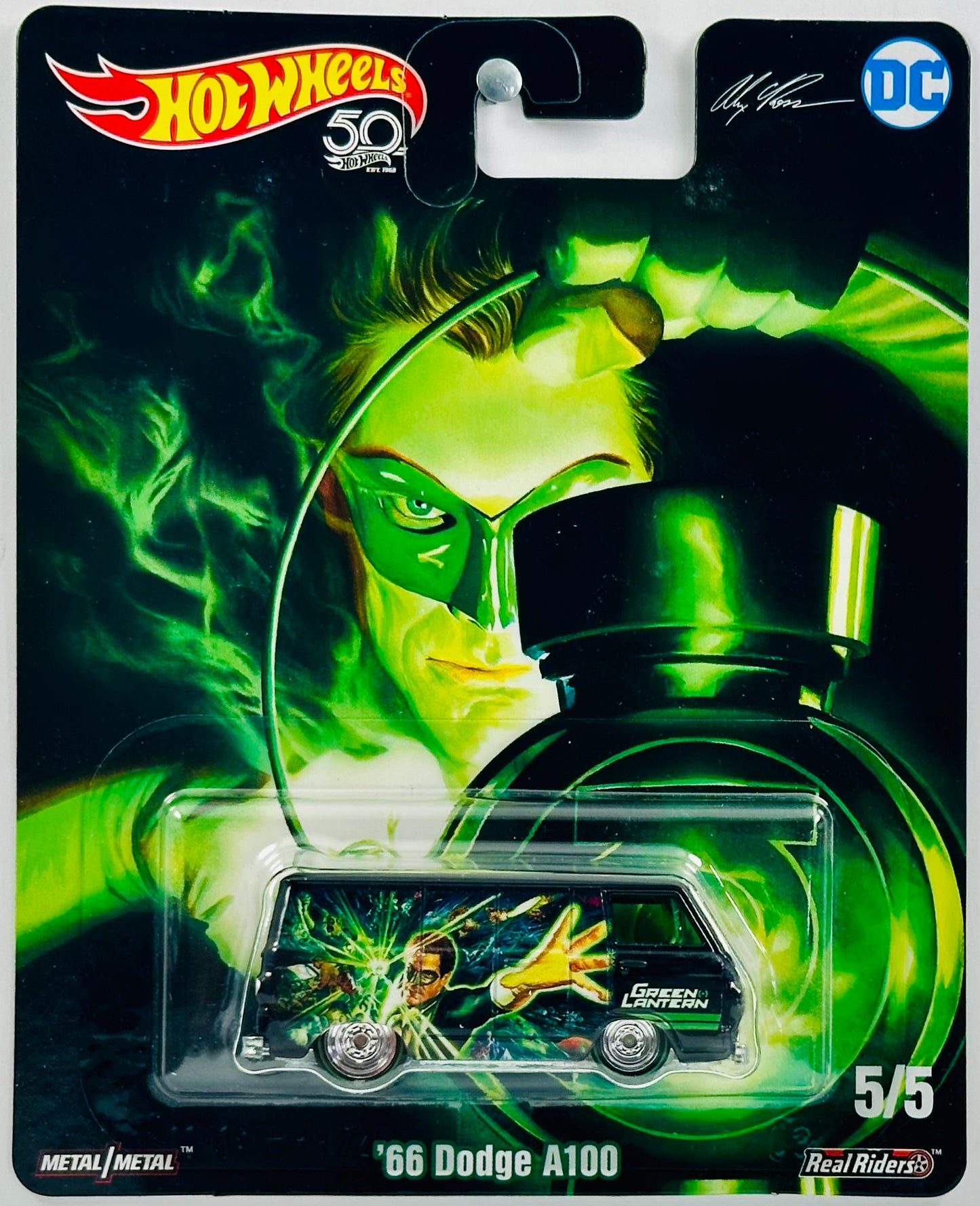 Hot Wheels 2018 - Pop Culture: Alex Ross DC Heroes 05/05 - '66 Dodge A100 - Black - Green Lantern - DC Comics - Metal/Metal & Real Riders