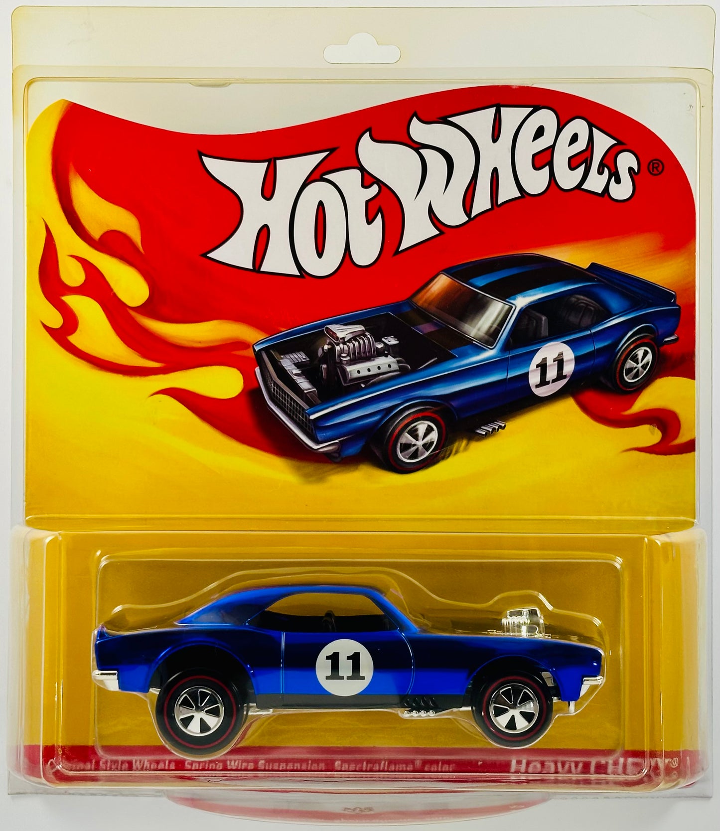 Hot Wheels 2011 - HWC / RLC Exclusive - Heavy Chevy - Spectraflame Blue - Spring Wire Suspension - Red Line Neo Classics / Plastic - 1:24 Scale - Limited to 3,000 - Yellowed Protector