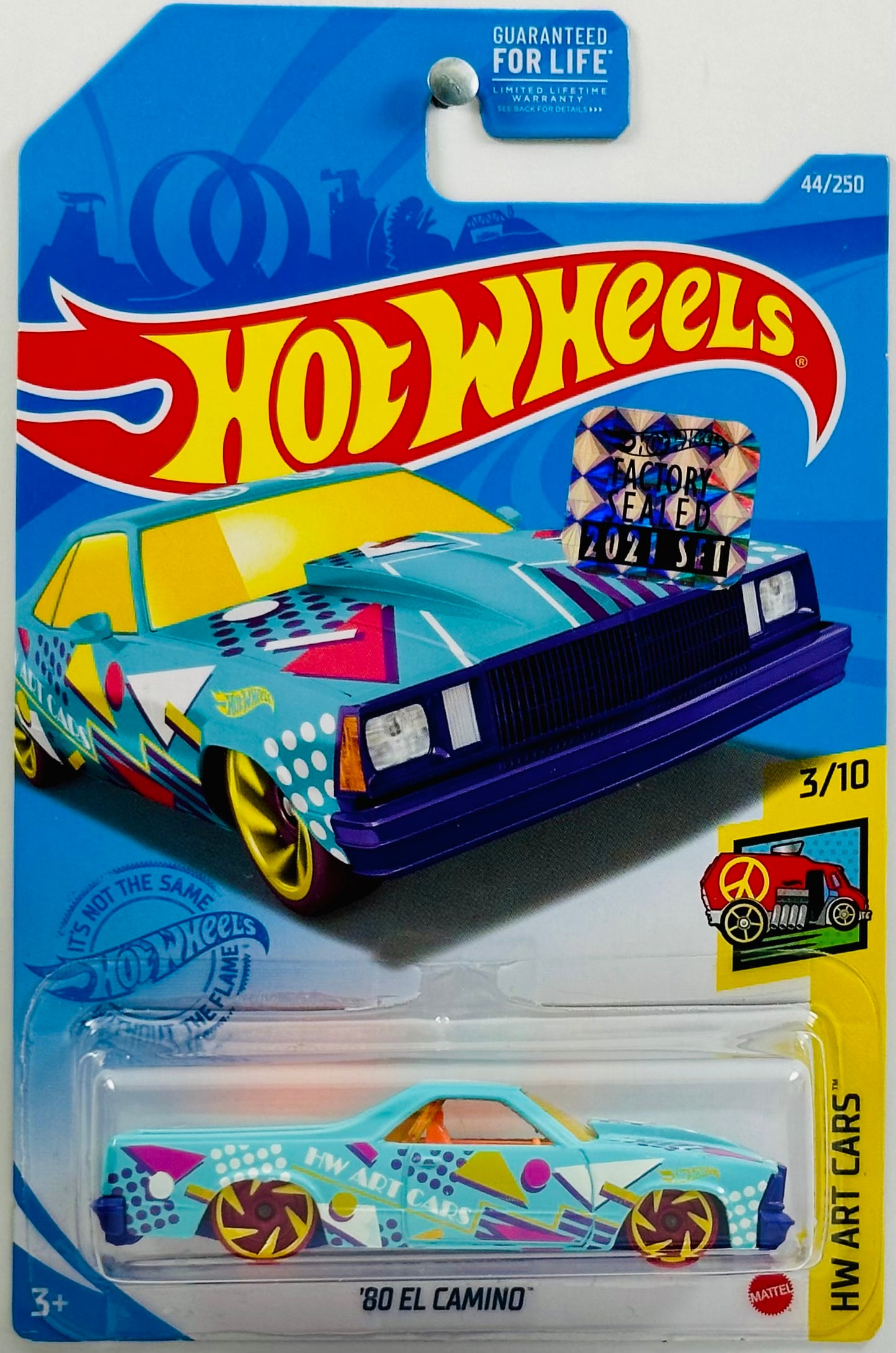 Hot Wheels 2021 - Collector # 044/250 - HW Art Cars 3/10 - '80 El Camino - Turquoise - FSC