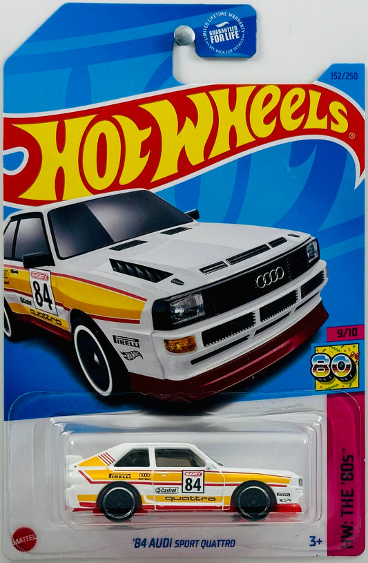 Hot Wheels 2023 - Collector # 152/250 - HW: The '80s 9/10 - '84 Audi Sport Quattro - White - USA