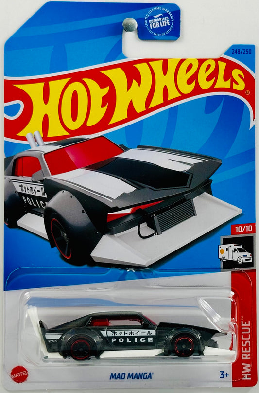 Hot Wheels 2023 - Collector # 248/250 - HW Rescue 10/10 - Mad Manga - Metalflake Grey - USA