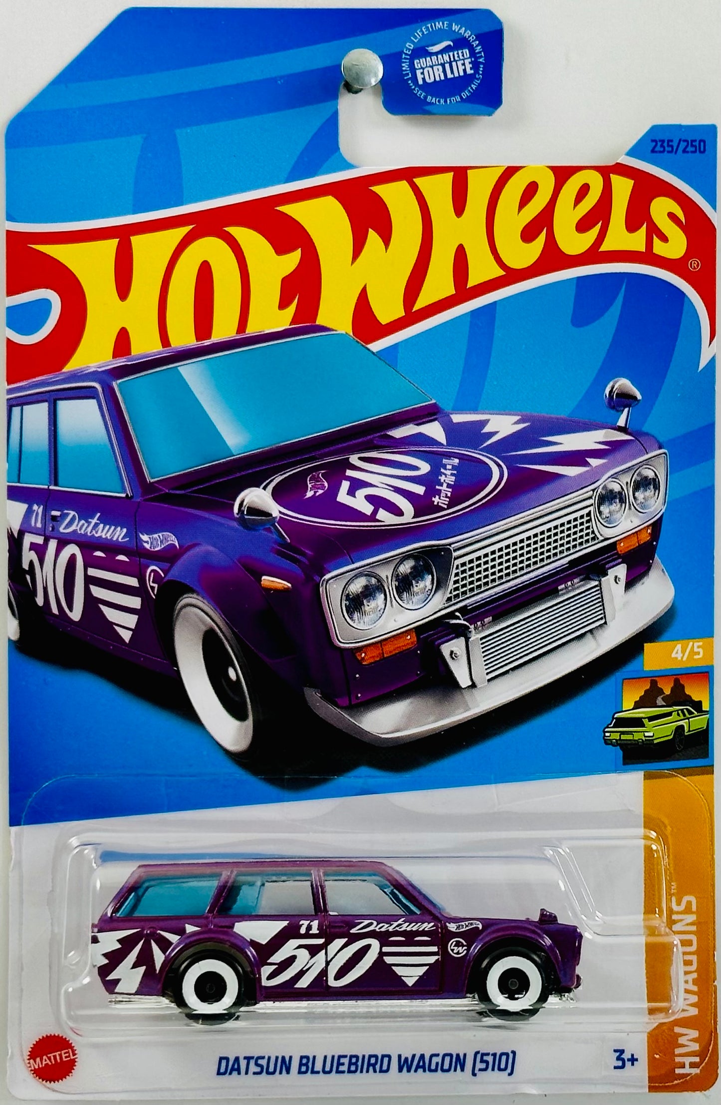 Hot Wheels 2023 - Collector # 235/250 - HW Wagons 04/05 - Datsun Bluebird Wagon (510) - Purple - USA