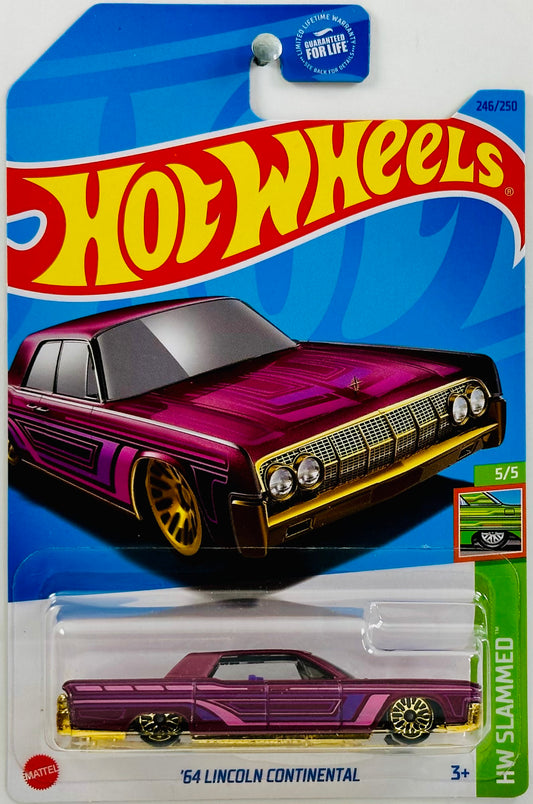 Hot Wheels 2023 - Collector # 246/250 - HW Slammed 05/05 - '64 Lincoln Continental - Metalflake Magenta - USA