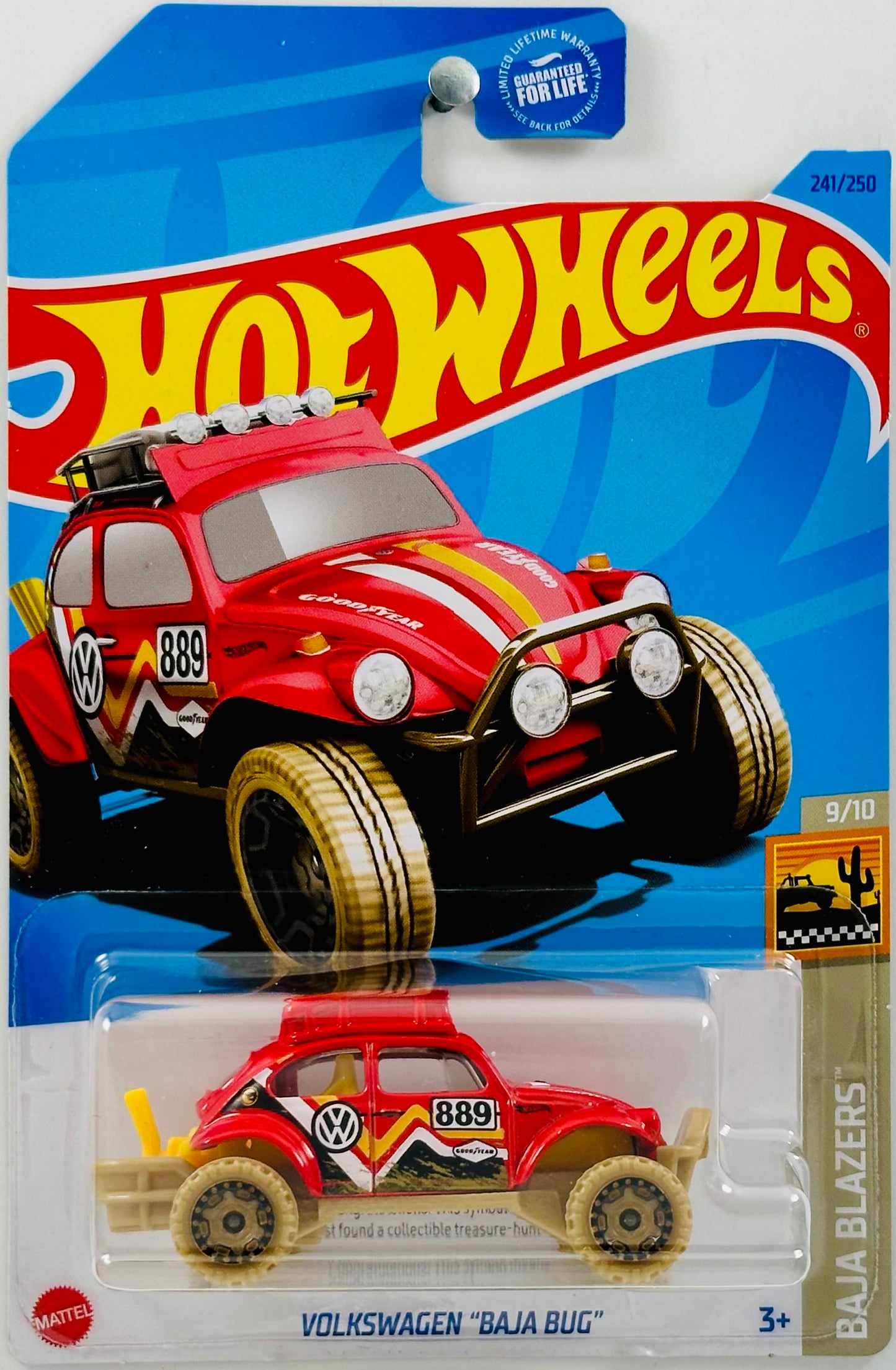 Hot Wheels 2023 - Collector # 241/250 - Baja Blazers 09/10 - Treasure Hunts - Volkswagen "Baja Bug" - Red - USA