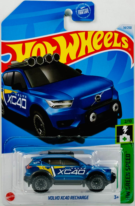 Hot Wheels 2024 - Collector # 014/250 - HW Green Speed 02/10 - Volvo XC40 Recharge - Bursting Metallic Blue - USA