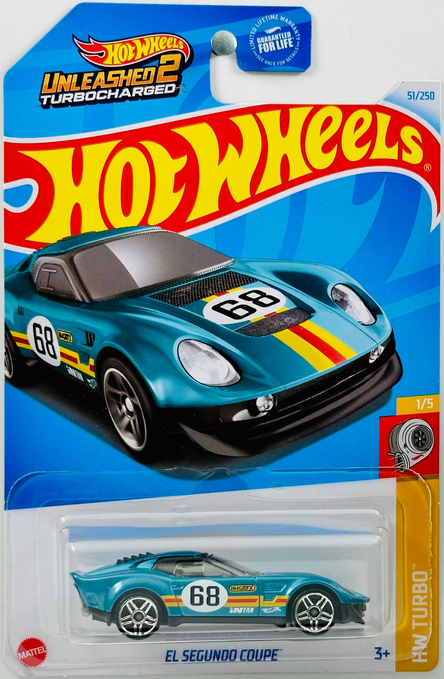 Hot Wheels 2024 - Collector # 051/250 - HW Turbo 01/05 - El Segundo Coupe - Teal - '68' - Unleashed 2: Turbocharged - USA