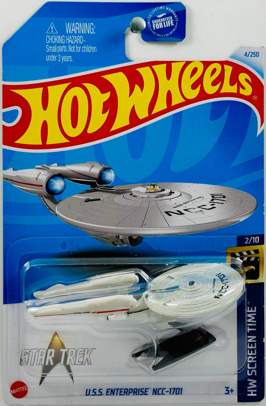 Hot Wheels 2024 - Collector # 004/250 - HW Screen Time 02/10 - U.S.S. Enterprise NCC-1701 - Satin White - Star Trek - USA