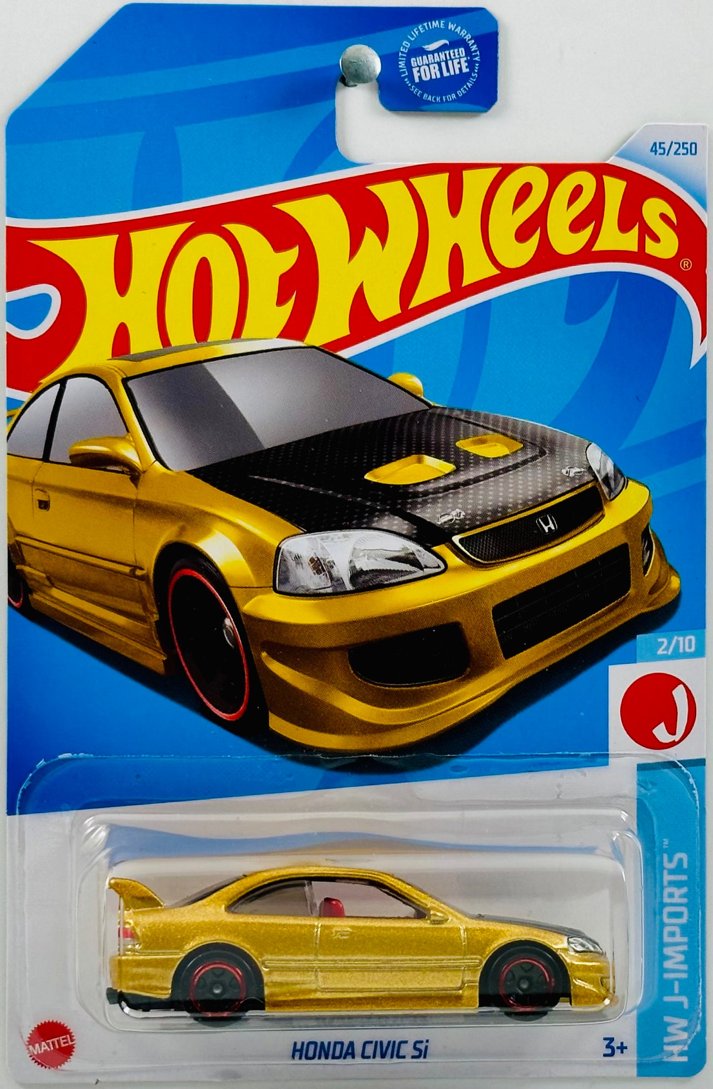 Hot Wheels 2024 - Collector # 045/250 - HW J-Imports 02/10 - Honda Civic Si - Metalflake Gold - USA