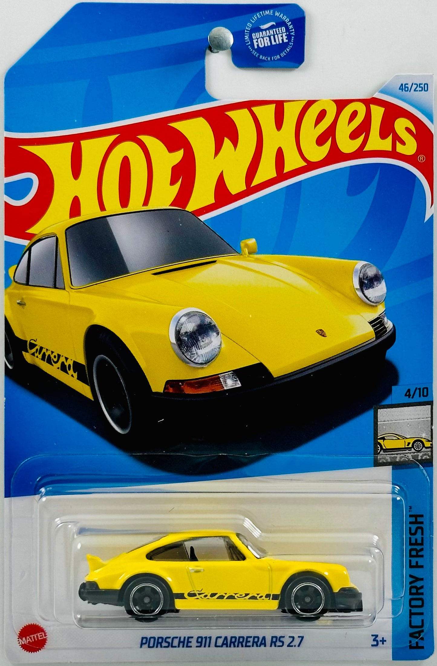 Hot Wheels 2024 - Collector # 046/250 - Factory Fresh 04/10 - Porsche 911 Carrera RS 2.7 - Bright Yellow - USA