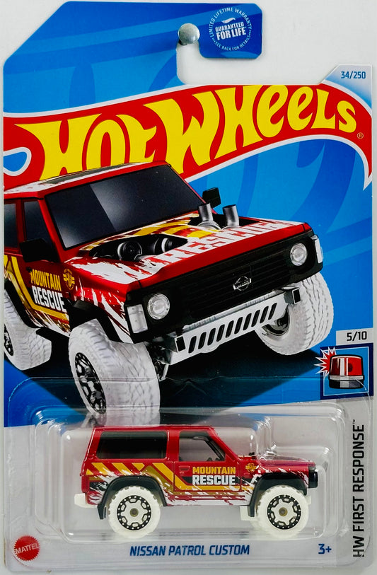 Hot Wheels 2024 - Collector # 034/250 - HW First Response 05/10 - Nissan Patrol Custom - Red - 'Moutain Rescue' - USA