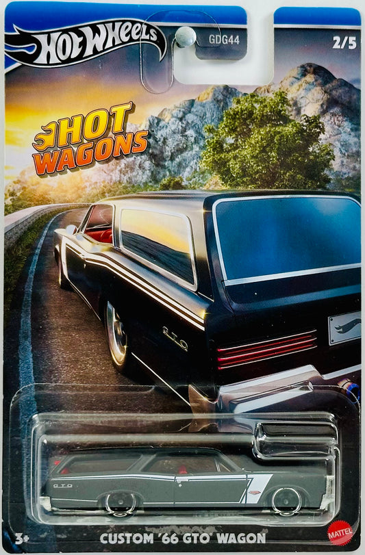 Hot Wheels 2024 - Hot Wagons 02/05 - Custom '66 GTO Wagon - Matte Black - Metal/Metal - Walmart Exclusive