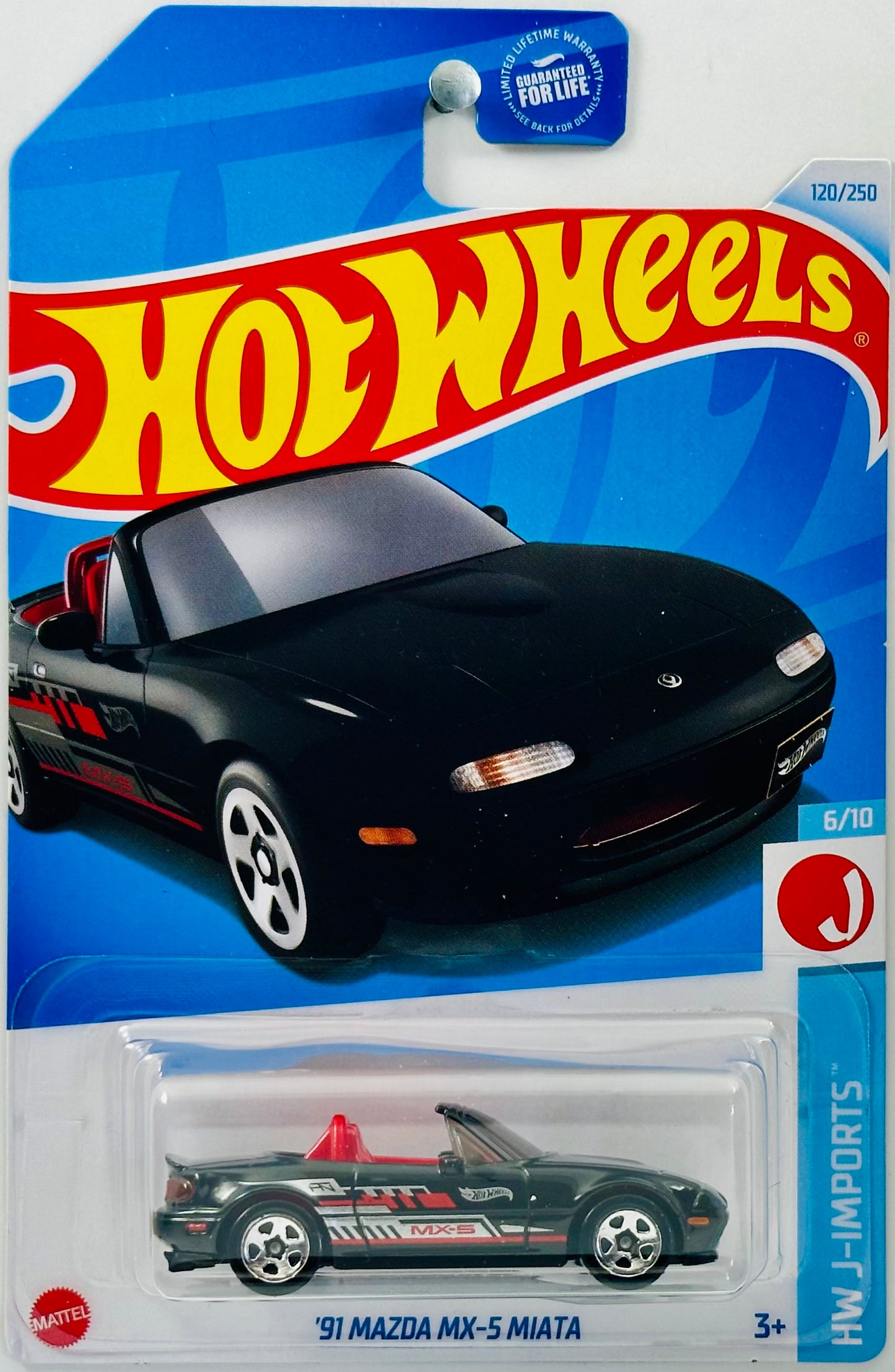 Hot Wheels 2024 - Collector # 120/250 - HW J-Imports 06/10 - '91 Mazda MX-5 Miata - Black - USA