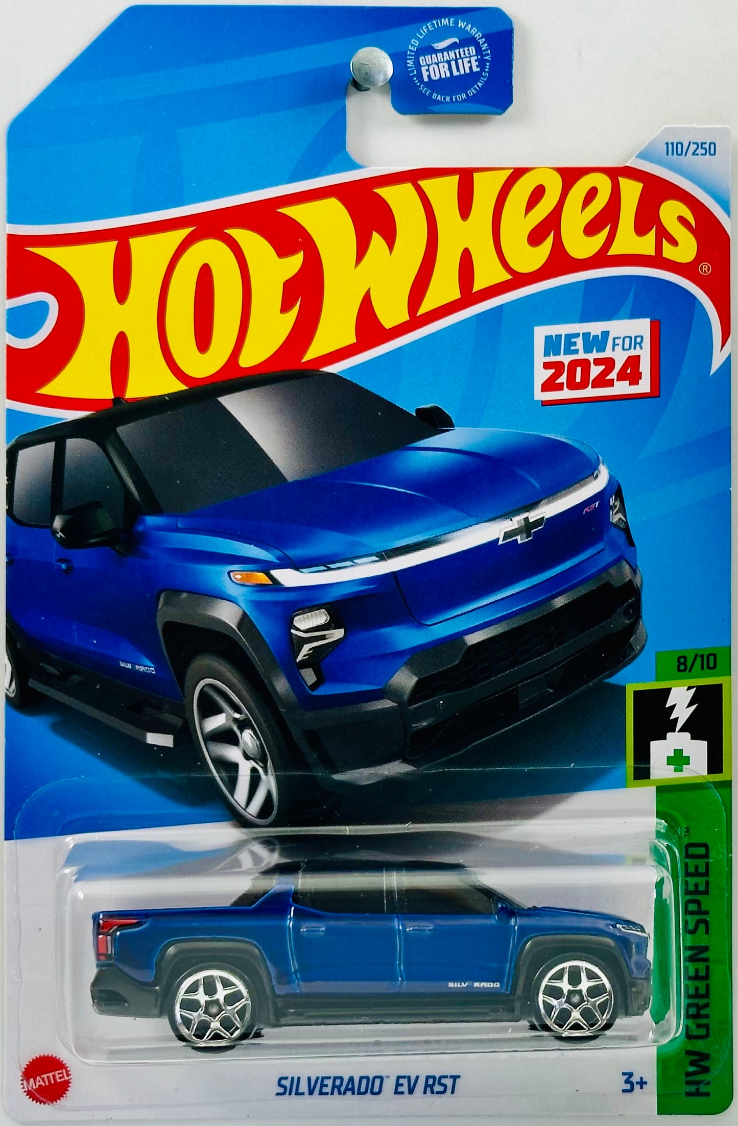 Hot Wheels 2024 - Collector # 110/250 - HW Green Speed 08/10 - New Models - Silverado EV RST - Metallic Dark Blue - USA