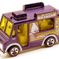 Hot Wheels 2009 - Collector # 113/190 - Hot Wheels City Works 7/10 - Sweet Streets (Ice Cream Truck / Food Truck) - Purple - Red Lines on 5 Spokes - Walmart Exclusive - USA Card