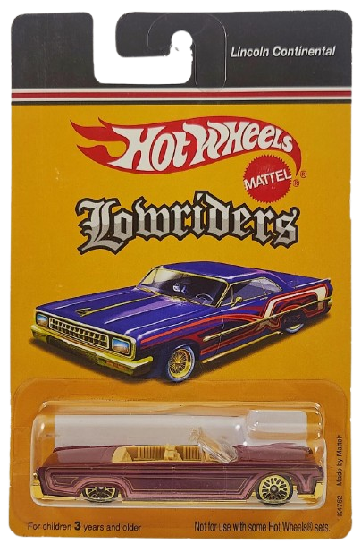 Hot Wheels 2006 - Theme / Lowriders - Lincoln Continental - Maroon / Pinstripes - Gold Lace Wheels - Target Exclusive