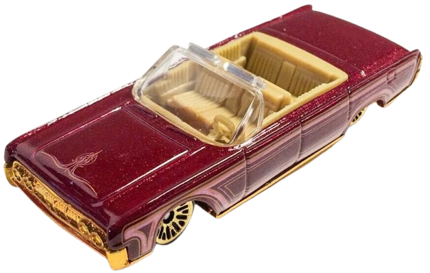 Hot Wheels 2006 - Theme / Lowriders - Lincoln Continental - Maroon / Pinstripes - Gold Lace Wheels - Target Exclusive