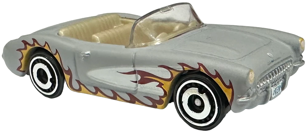 Hot Wheels 2024 - Collector # 029/250 - HW Screen Time 03/10 - 1956 Corvette - Gray - 'Ken' - Barbie: The Movie - USA