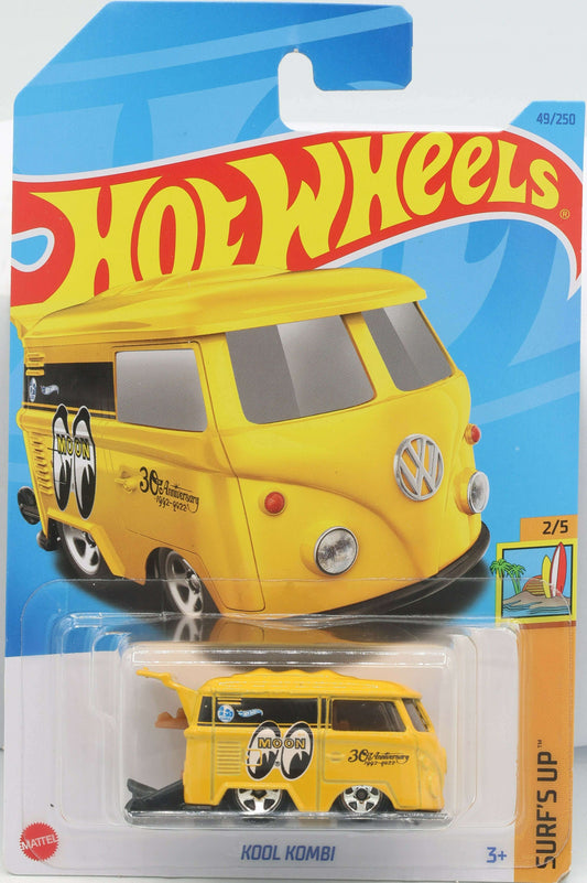 Hot Wheels 2023 - Collector # 049/250 - Surf's Up 2/5 - Kool Kombi - Yellow / Mooneyes - IC