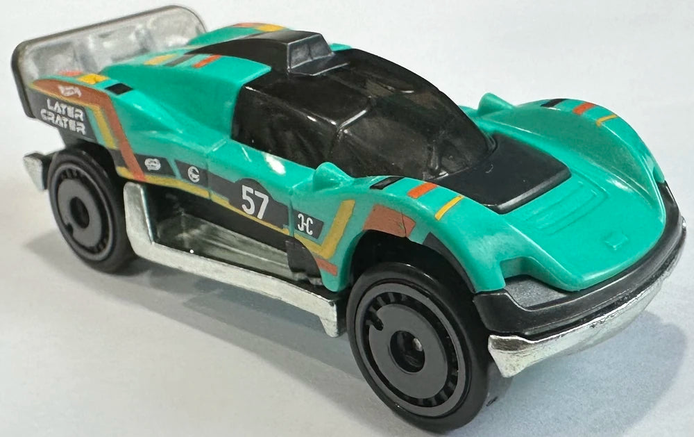 Hot Wheels 2024 - Collector # 166/250 - HW Reverse Rake 5/5 - New Models - Later Crater - Turquoise / #57 - USA Card