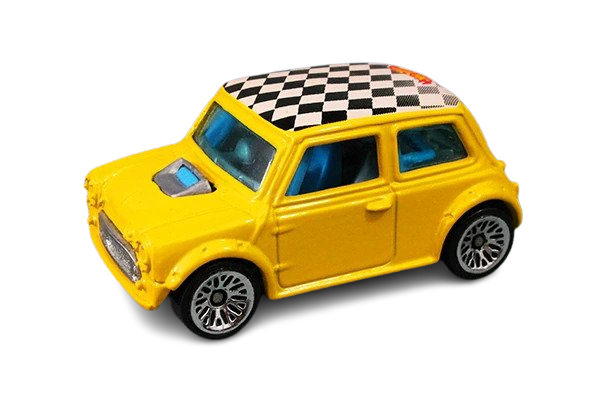 Hot Wheels 2000 - Collector # 090/250 - First Editions 30/36 - Mini Cooper - Yellow - USA '01 New Card with '2000 First Editions' on Side Bar