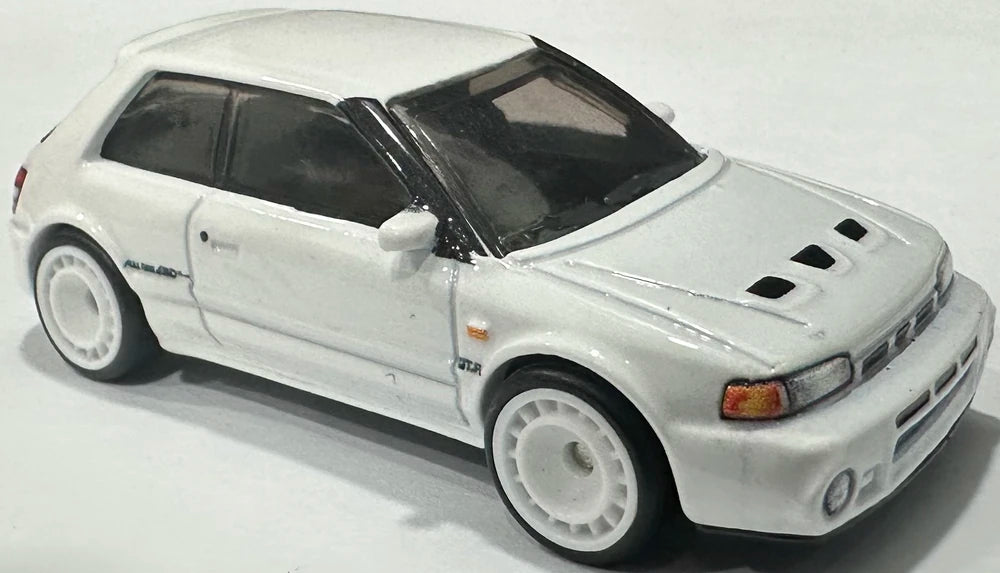 Hot Wheels 2024 - Premium / Boulevard # 106 - Mazda 323 GTR - White - Metal/Metal & Real Riders - Walmart Exclusive - New Casting