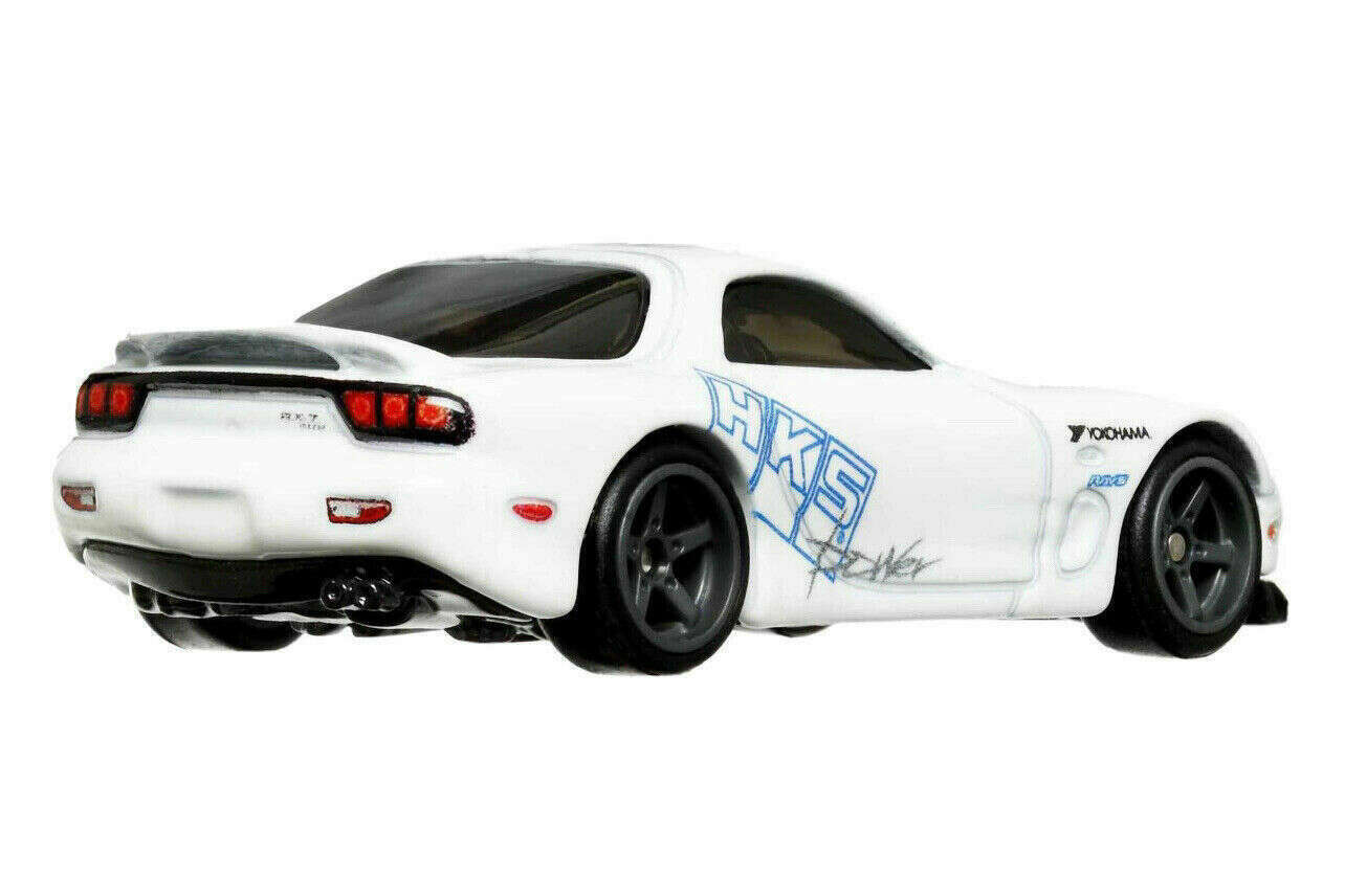 Hot Wheels 2023 - Premium / Fast & Furious # 1/5 - Mazda RX-7 FD - White - Metal/Metal & Real Riders