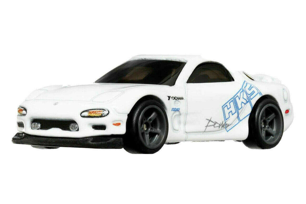 Hot Wheels 2023 - Premium / Fast & Furious # 1/5 - Mazda RX-7 FD - White - Metal/Metal & Real Riders