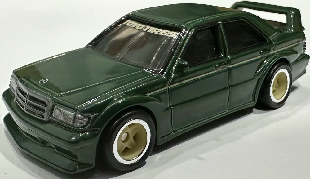 Hot Wheels 2023 - Premium / Boulevard # 84 - Mercedes-Benz 190 E 2.5-16 - Dark Green - Metal/Metal & Real Riders - Walmart Exclusive