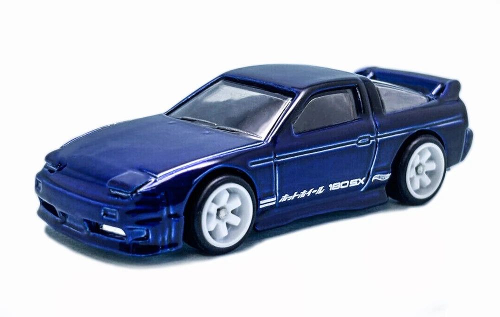 Hot Wheels 2024 - Collector # 211/250 - HW: The '90s 6/10 - SUPER Treasure Hunts - '96 Nissan 180SX Type X - Spectraflame Dark Blue - Real Riders 6 Spoke - IC