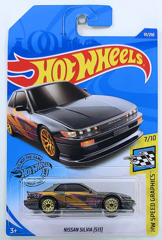 Hot Wheels 2020 - Collector # 111/250 - HW Speed Graphics 7/10 - New Models - Nissan Silvia (S13) - Dark Gray - IC