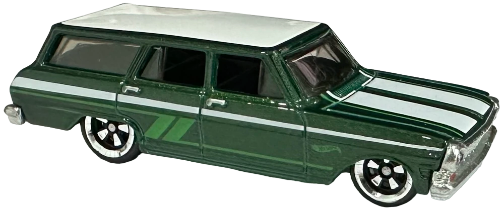 Hot Wheels 2024 - Hot Wagons 01/05 - '64 Chevy Nova Wagon - Dark Green - Metal/Metal - Walmart Exclusive