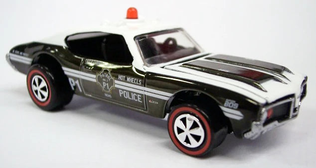 Hot Wheels 2007 - HWC / RLC - Series 6 Neo-Classics 6/6 - Olds 442 Police Cruiser - Spectraflame Black - Metal/Metal - Redlines - Limited to 11,000 - Kar Keeper